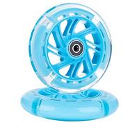 Whisverse 1Pair 120mm Children Scooter LED Lights Flashing Wheels with Bearings Front/Rear LED Flashing Scooter Wheels,Blue