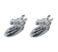Whisverse 2PCS Antique Door Handles Animal Handle Horse Head Cabinet Handle Knob with Screws (Silver)