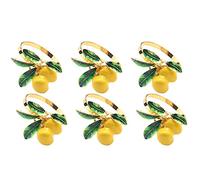 Whisverse 6 PCS Lemon Napkin Ring Napkin Ring Table Decoration Gold
