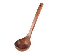 Whisverse Kitchen Cooking Straight Handle Wooden Wood Soup Scoop Spoon Ladle Brown 11" Long
