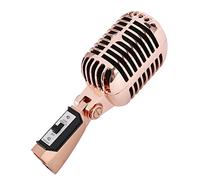 Whisverse Professional Wired Vintage Classic Microphone Dynamic Vocal Mic Microphone for Live Performance Karaoke(Gold)