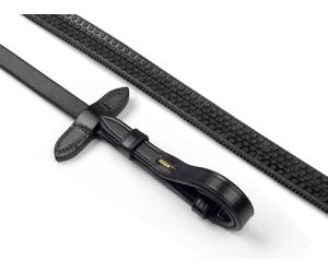Whitaker Lynton 5/8" Rubber Reins with Dimpled Grip - Black - Pony