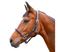 Whitaker Raywell leather and rope headcollar, Navy