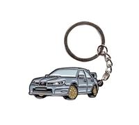 Whitaker World LLC 06 WRX, STI Metal Keychain, Tough, Great Gifts, Compatible with Subaru (Grey)