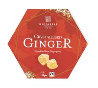 Whitakers Chocolates Crystallised Stem Ginger Pieces, Vegan Fairtrade, Luxury Gift Box, 200g