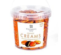 Whitakers Chocolates Dark Chocolate Creams - Orange Foiled Fondant Cremes Plastic Tub (Orange, 1kg)