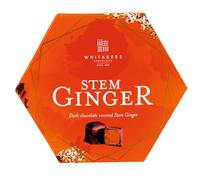 Whitakers Dark Chocolate Covered Stem Ginger in Gift Box 180g - Suitable for Vegetarians, Gluten Free.