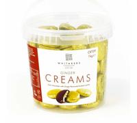 Whitakers Dark Chocolate Creams - Yellow Foiled Fondant Cremes Plastic Tub (Ginger, 1kg)