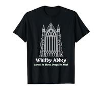 Whitby Abbey Carved in Stone Gothic Yorkshire Value Graphic T-Shirt, Men, Black, L