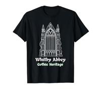 Whitby Abbey Gothic Yorkshire Heritage Value Graphic T-Shirt, Men, Black, L