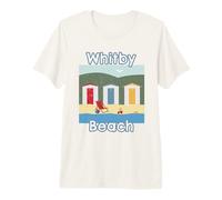 Whitby Beach United Kingdom England Vacation Bath House Premium T-Shirt