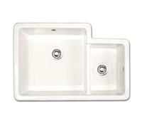 Whitby & Co Shaws Classic 1.5 Bowl Fireclay Ceramic Kitchen Sink - Undermount Or Inset, Brindle800, Gloss Finish