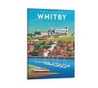 Whitby North Yorkshire England Vintage Travel Posters 12x18inch(30x45cm) Canvas Print for Living Room, Bedroom, Dorm, Home, Office Wall Decoration