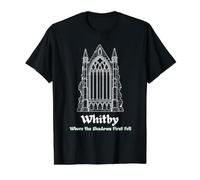 Whitby Where the Shadows First Fell Gothic Design Value Graphic T-Shirt, Men, Black, L