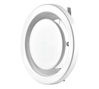 White Ø 125 mm - Disc Valve - Anemostat Steel - Round Ventilation valves with Clamping Springs