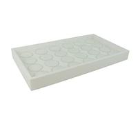 White 1.5 Inch Deep Stackable Utility Tray with Choice of Gem Pot Insert Bead Stone Coin Display Organizer Storage (Tray with White 24 Gem Pot Insert)