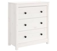 (White, 1/70 x 35 x 80 cm (W x D x H)) vidaXL Solid Wood Pine Sideboard Wooden Cupboard Storage Cabinet Multi Colours