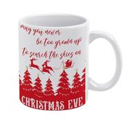 White 1 Christmas Decor Ceramic Mug Cup Office Fun Gifts,Christmas Santa Sleigh Table Decor Holiday Xmas Decoration Kitchen Living Room Home Farmhouse Christmas Sign Decor,May You Never Be Too Grown u
