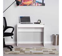 White 1 Drawer Compact Storage Desk Home Office Study Room FWStyle White One Size