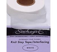 White - 1" Fusible Knit Stay Tape - 1" X 25 Yards SewkeysE Extremely Fine Knit Interfacing Sold by The 25 Yard Roll (KST1-WH) M494.08
