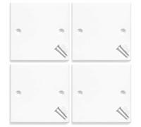 White 1 Gang Square Edge Blanking Plate Cover for Electrical Sockets - Single Socket Cover with Screws & Caps, 86mm x 86mm, Durable Wall Plate - Pack of 4