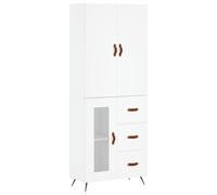(white, 1 glass door 3 drawers) vidaXL Highboard Sideboard Storage Cabinet Side Cabinet Black Engineered Wood