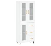 (white, 1 glass door 3 drawers) vidaXL Highboard Sideboard Tall Storage Cabinet Side Cabinet Engineered Wood