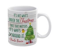 White 1 It'sWhat's Under The Christmas Tree That Matters Christmas Decor Farmhouse Christmas Santa Artwork Decor,Ceramic Coffee Mugs Tea Mug,Birthday and Winter Gifts for Family or Friend 11 Oz