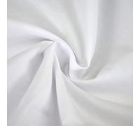White - 1 Metre - Plain Coloured Polycotton Fabric Material Poly-Cotton Dress Fabric 112cm Width