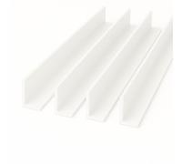 White 1 Metre UPVC Plastic Rigid Angles 50 x 25mm Corner Cover Trim 90 Degrees (4)