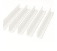 White 1 Metre UPVC Plastic Rigid Angles 50 x 25mm Corner Cover Trims 90 Degrees (5)