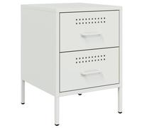 (white, 1 pcs) vidaXL Bedside Cabinet Nightstand Bed Table Bed Cabinet Mustard Yellow Steel