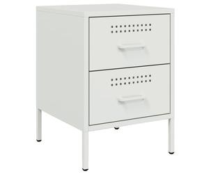 (white, 1 pcs) vidaXL Bedside Cabinet Nightstand Bed Table Bed Cabinet Mustard Yellow Steel