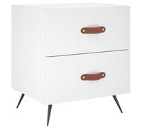 (white, 1 pcs) vidaXL Bedside Cabinets Bedside Table Nightstand 2 pcs Black Engineered Wood