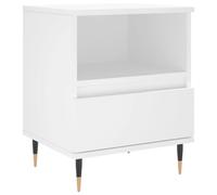 Bedside cabinet White 40x35x50 cm Engineered wood compact 1 drawer 1 cube shelf