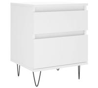 vidaXL Bedside Cabinet White 40x35x50 cm Engineered Wood