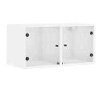 vidaXL Wall Cabinet with Glass Doors White 68.5x37x35 cm