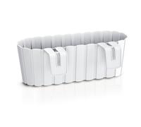 (White, 1) Plastic Balcony Hanging Flower Plant Outdoor Pot