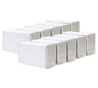 White 1-Ply Z Fold Tissue Paper Hand Towels Interfold Disposable Premium Multi Fold 21cm x 20cm Soft Strong Absorbent 34 GSM Paper Dispenser Friendly (1500 Sheets)