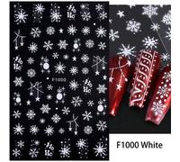 (white-1) Snow Christmas Nail Stickers Flower Plants Nail Art Decals Floral Leaf Spring Sliders Manicure Decor