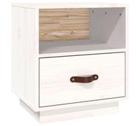 (White, 1) vidaXL 1/2x Solid Wood Pine Bedside Cabinet Bedroom Furniture Multi Colours