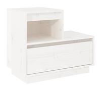 (white, 1) vidaXL 1/2x Solid Wood Pine Bedside Cabinet Indoor Nightstand Multi Colours