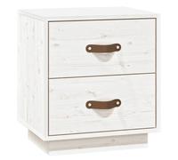 (White, 1) vidaXL 1/2x Solid Wood Pine Bedside Cabinet Nightstand End Table Multi Colours