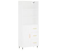 vidaXL Highboard White 69.5X34X180 Cm Engineered Wood, White