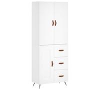 (white, 1 wood door 3 drawers) vidaXL Highboard Sideboard Storage Cabinet Side Cabinet Black Engineered Wood