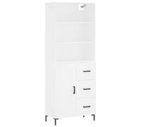 (white, 1 wood door 3 drawers) vidaXL Highboard Sideboard Storage Cabinet Side Cabinet White Engineered Wood