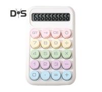 (white) 10 Digits Calculator with Big Button 15-Degree Tilt Design LCD Display Mechanical Switch Portable Aesthetic Calculator