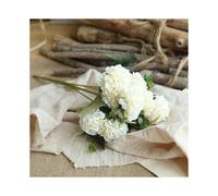 (White) 10 Heads Artificial Silk Hydrangea Fake Flowers Bride Bouquet Bunch Home Decor