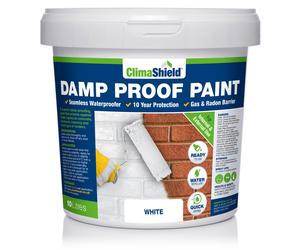 (White, 10 Litre) SmartSeal Damp Proof Paint - For Interior & Exterior Walls, Ceilings and Floors. Helps Prevent Water-Ingress and the Spread of Penetrating Damp