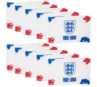 (White 10 Pack) England FA Flag 5x3ft 3 Lions Crest OFFICIAL Football Gift